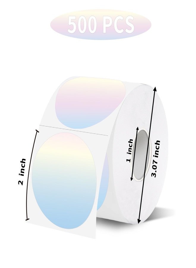 starboling Thermal Labels,2 Inch Colored Round Thermal Printer Stickers,Self-Adhesive Round Direct Thermal Labels,Thermal Stickers for DIY Logo Design,Name Tag (500/Roll) - Image 2